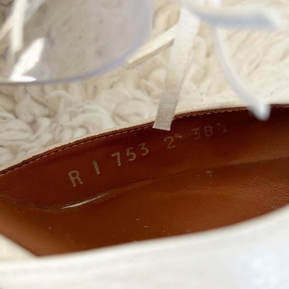 Valentino C-Rockee White Leather Illusion Fringe Ankle Wrap Heels Size EU 38.5 - Picture 13 of 15